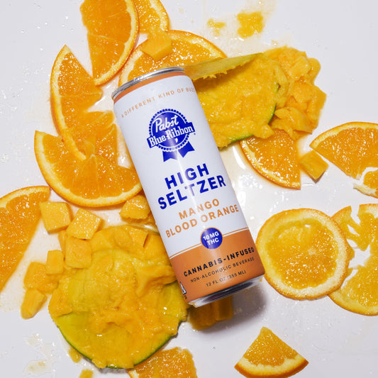 PBR High Seltzer: Mango Blood Orange